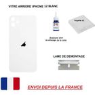 ITECHFRANCE® vitre arrière compatible IPHONE 12 BLANC 6.1 qualité origine en verre, coque cache batterie double face