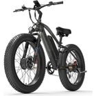 LANKELEISI MG740 PLUS Vélo Électrique tout-terrain -Moteur double 2000W - Batterie SAMSUNG 48V20ah - Pneus 26*4.0 pouces -gris