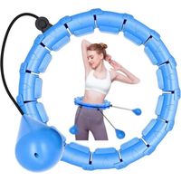Fitness Cerceau Hula Hoop pour Perte de Poids, avec Picots de Massage et 24 pneus réglables pour Adulte, Enfant et Débutant, Bleu