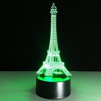 France Tour Eiffel lampe ambiance variable de lumière de nuit LED 3D décoration lampe de bureau USB amis cadeaux pour les enfants