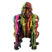 Statue - Statuette - Figurine de gorille de graffiti multicolore en résine 45 * 26 * 27cm