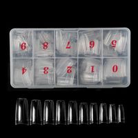 Faux ongles acryliques transparents - DAMILY - Boîte de 500 pièces - 10 tailles différentes