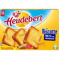 LOT DE 3 - HEUDEBERT - Biscottes 96% de céréales La Biscotte - boîte de 108 tranches - 875 g