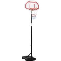 HOMCOM Panier de basket-ball sur pied avec poteau panneau, base de lestage sur roulettes hauteur réglable 2,45-2,95 m