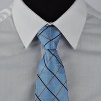 Pomme Carré - Cravate Enfant Bleu à carreaux. Pomme Carré - Couleur:Bleu Longueur:42/44 cm