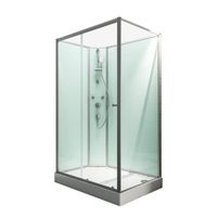 Cabine de douche intégrale 160x90 cm, cabine de douche complète rectangulaire Ibiza, porte coulissante, gauche, Schulte