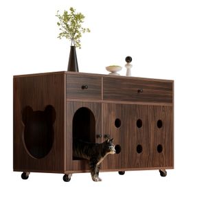 VEVOR Meuble Cache Bac à Litière pour Chat, 80x50,8x56 cm, Maison de Toilette pour Chat