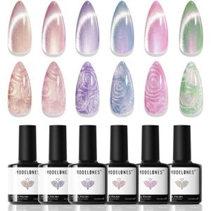 Modelones Ensemble De Vernis à Ongles, 6 Couleurs Bleu, Vert, Violet