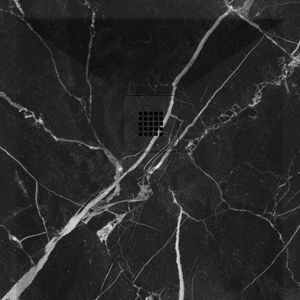 RECEVEUR DE DOUCHE Receveur de douche extra plat DEKOR en résine finition marbre noir - STANO - 80x140 cm - Noir