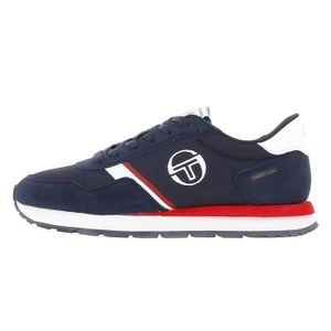 BASKET Chaussures basses cuir ou simili Viareggio navy/red - Sergio Tacchini - Homme - Lacets - Plat - Bleu