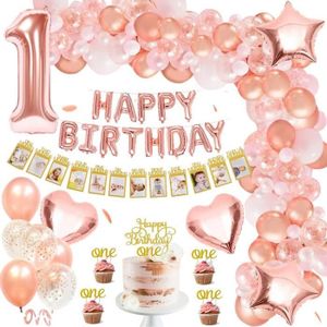 34PCS Anniversaire Ballon Rose Kit Guirlande Happy Birthday Nappe 24 Ballons  Confettis, 4 Ballons étoile et Coeur, Confettis Happy B - Cdiscount Maison