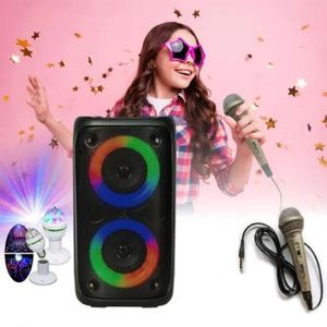 PartyFunLights Enceinte de fête karaoké Bluetooth - éclairage de fête -  microphone - télécommande