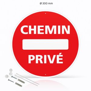 Panneau 'Prière De Ne Pas Stationner' Pour Sortie De Voiture - PVC Rigide 1 Mm - Diamètre 300 Mm - Fabriqué En France, Avec Kit De Fixation Inclus