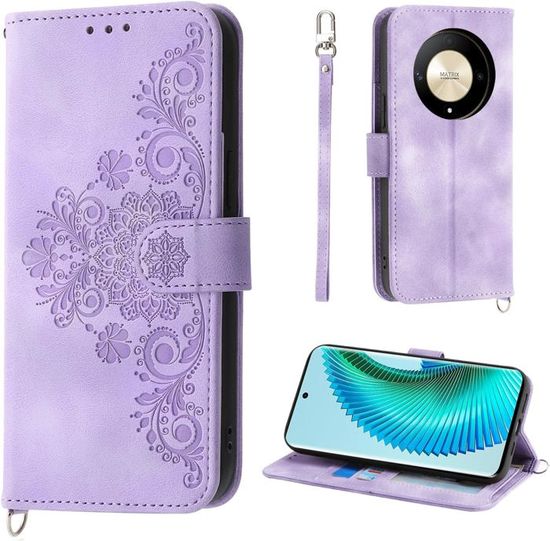 Custodia BORYA Per Honor Magic6 Lite / X9b / X50 - Morbida Silicone TPU Antiurto Con Airbag, Leggera E Antigiallo (Viola Chiaro)