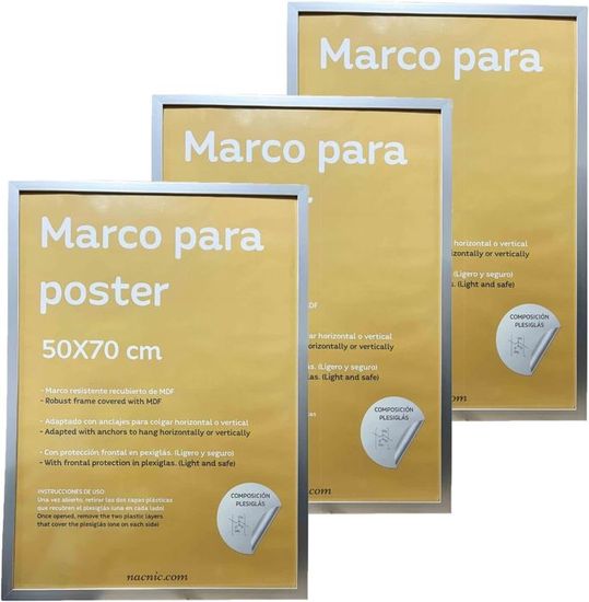 Nacnic Cadre En Bois MDF Blanc Et Verre Acrylique, Protection Et Présentation De Photographies Impressions Affiches Chambre A3 29 7 X 42 Cm 87480514