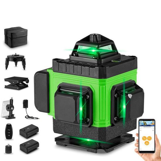 Niveau Laser 4X360°,Niveau Laser À 16 Lignes À 360 ° Auto-Équilibre