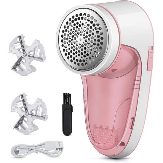 Rasoir à Bouloches électrique Rechargeable - 3 Vitesses, Bac Amovible, Pour Vêtements, Pulls, Tissus - 13