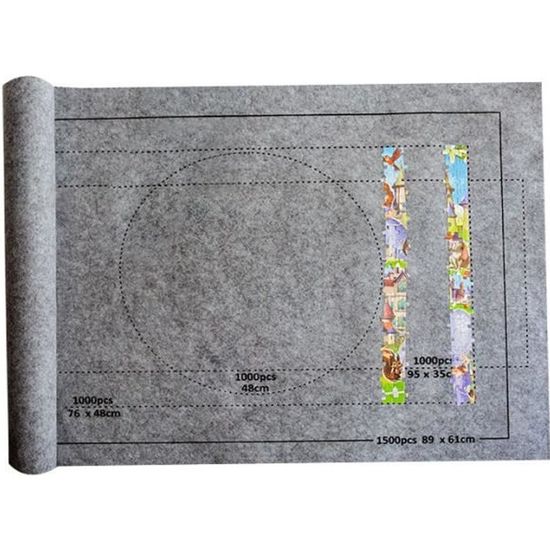 Tapis de Puzzle pour 1000 ou 1500 Pièces Rangement 117 x 66 cm