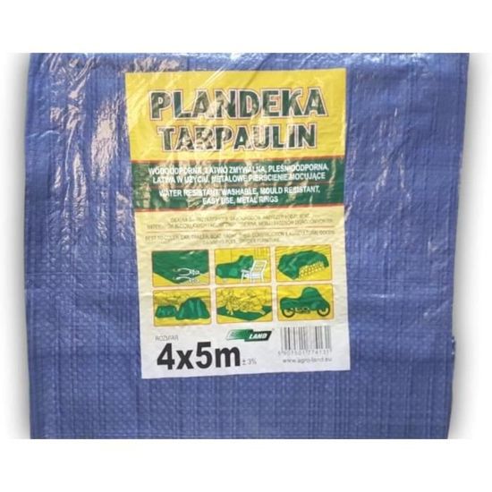 Bâche 4x6m Avec œillets Métalliques – Imperméable, Anti-déchirure – Camping/jardin