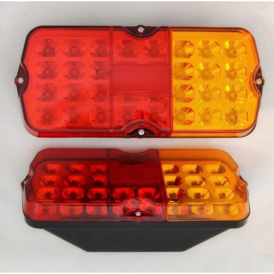 Lot De 2 Feux Arrière Universels Camion 12V/24V - 6 Chambres, Type Mercedes - Pour Remorque, Camping-car, Bus