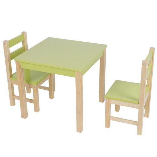 Ensemble de chaise de bureau Ensemble de Chaises de Bureau Modernes Enfants Table en Bois et 2 Chaises pour Maison Salle d'Étude