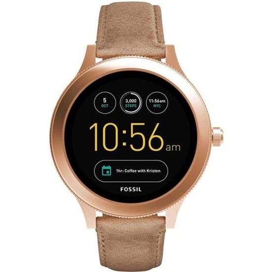 Smartwatch Femme - Fossil Q Venture FTW6005 - Acier Inoxydable - GPS, Gyroscope, Baromètre - Or Rosé