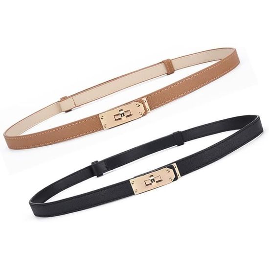 Ceinture Fine Réglable Pour Femme Cuir Souple Boucle En Alliage Doré  Taille Ajustable 49,5-90cm