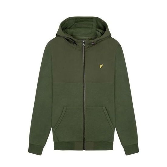 Sweat à capuche zippé Lyle Scott Softshell vert olive Vert