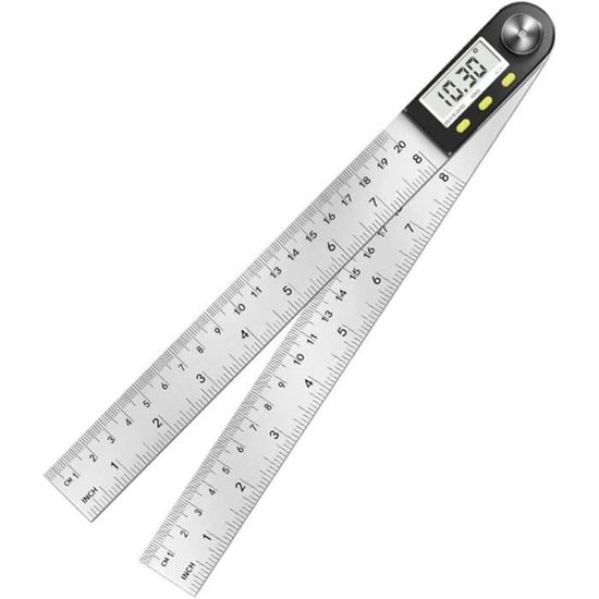 Rapporteur Numérique 0-360° En Acier Inoxydable - Goniomètre Précis Avec Affichage LCD Pour Mesures D'Angles Exactes