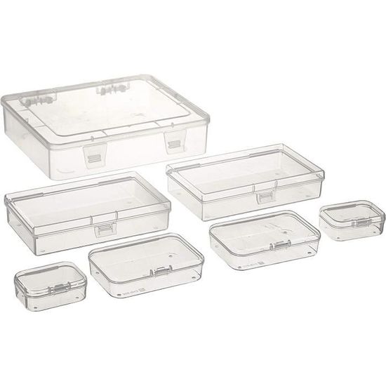 32 Mini Boîtes De Rangement Transparentes – Avec Couvercle à Charnière – Pour Perles, Bijoux, Petits Objets