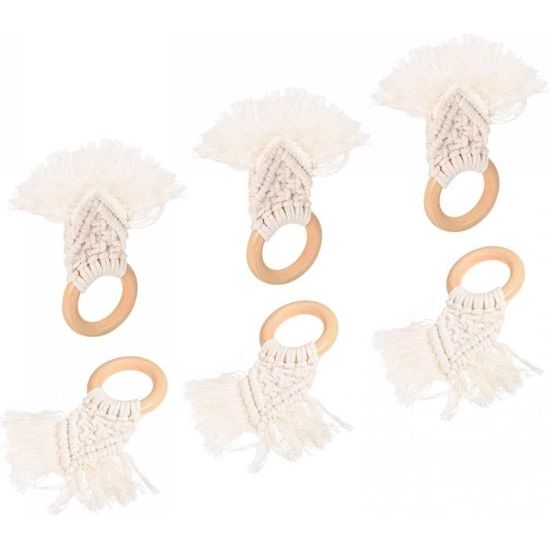 Set 6 Ronds De Serviette Marie Herbes Marines Naturel J-line