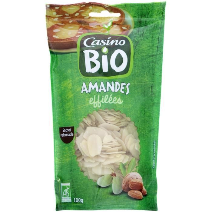 CASINO Amandes Effilées Bio - 100G