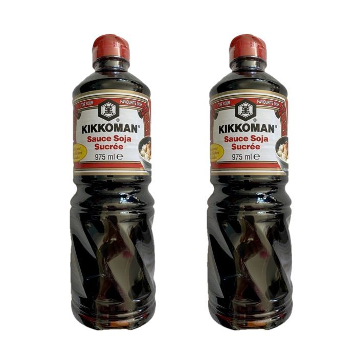 Lot 2x Sauce soja kikkoman sucrée - bouteille 975ml