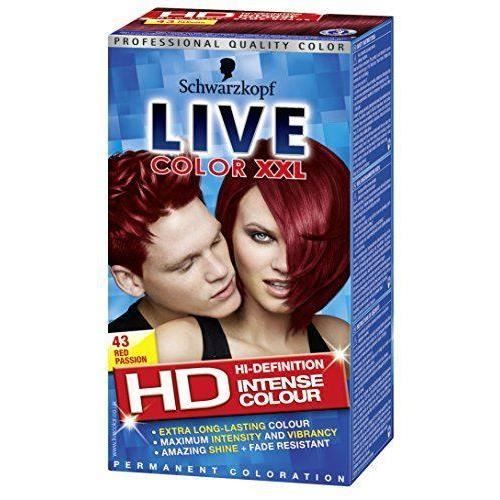 Schwarzkopf Live Couleur XXL HD Couleur Intense Coloration Permanente 43 Rouge Passion-3042637