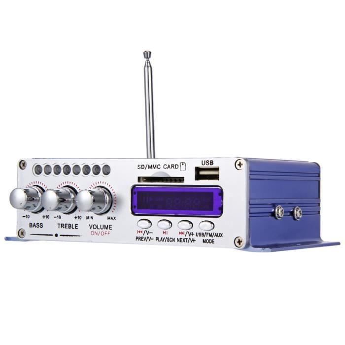 USB FM Audio Voiture Stéréo Amplificateur Radio MP3 Haut-Parleur LED Hi-Fi 2 Manche Affichage Numérique Puissance Lecteur Support CD