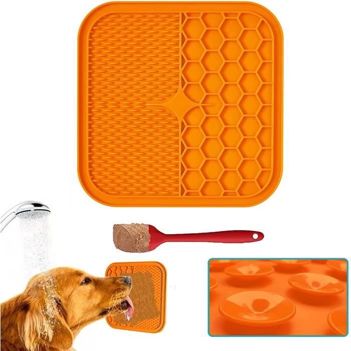 Tapis de Lèche Chien,Lick Pad,Tapis de Leche Chien Ventouse,avec Spatule,pour Chien Alimentation Lente,