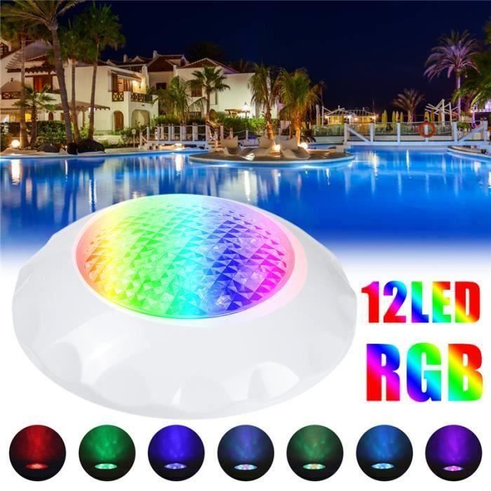 12W 24V Projecteur Lampe Luminaire Spot LED Couleur Changer Pour Piscine Sous-marines Avec Télécommande la38440