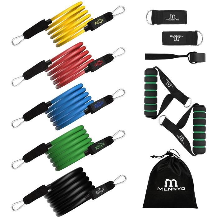 Bande de résistance élastique MENNYO Elastique Musculation, Bande Elastique Fitness Bande de Resistance avec étui de Tran86