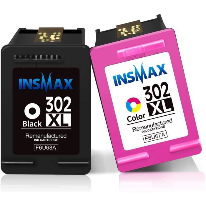 CARTOUCHE IMPRIMANTE INSMAX 302 remanufactureacutees Cartouches dencre de pour Cartouches dencre HP 302 302XL pour Envy 4520 4522607