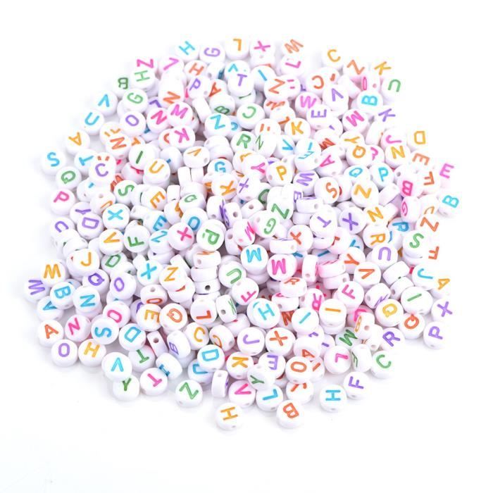 Perles de lettre, perles de lettre rondes, lettre acrylique A-Z pour les bracelets d'enfants