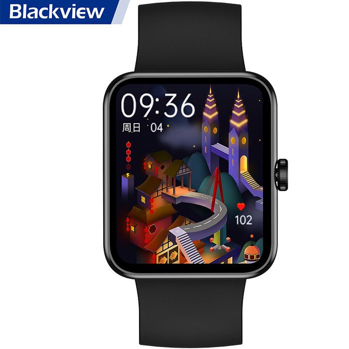Montre Connectée SmartWatch Blackview R3 Sport Fréquence Cardiaque IP68 Moniteur de Sommeil Ultra-Longue Batterie - Noir