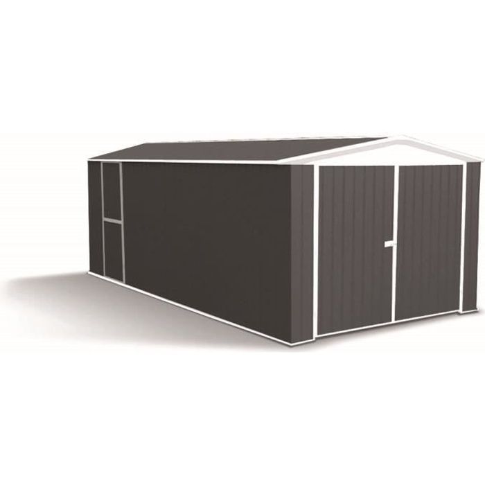 Garage HERVEY Métal, Resiste aux vents de 140km/h - 300 x 596 x H.230 cm- 17,88m²