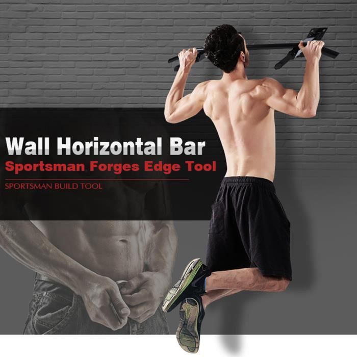 Barre de traction noire Montage mural Fitness musculations exercices bicipitales tractions HB010