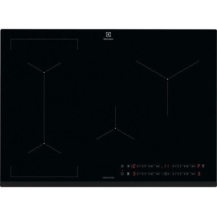 Table de cuisson Induction - ELECTROLUX - 4 foyers - l 71 x P 52 cm - EIV734 - 7350 W - 15 positions de puissance - Noir