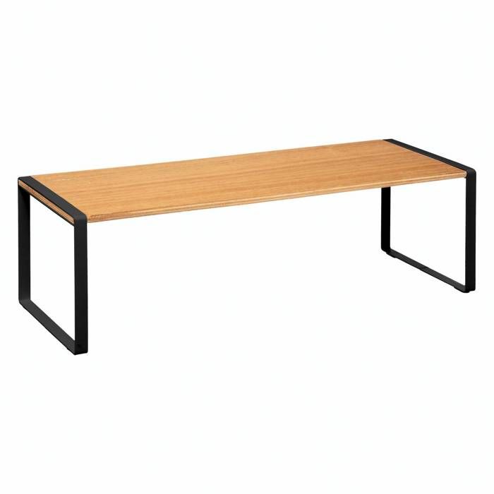 Five - Étagère d'appoint en Métal noir et Bois Naturel 50 x 18 x H 15 cm Noir