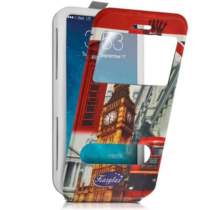 Etui Coque Silicone S-View Motif ZA03 Universel XL pour Danew Konnect 555