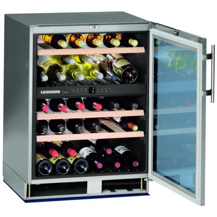 UWTes1672 LIEBHERR Cave à vin encastrable 82-87cm, 95L net, +-- 34 bouteilles, 2 températures, B