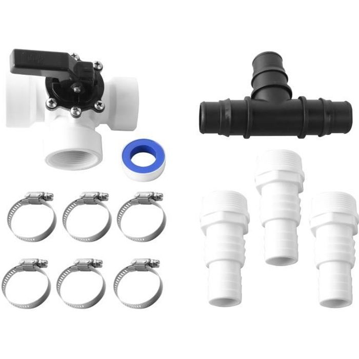 Kit de dérivation 12 pièces Bypass piscine pompe filtration chaleur solaire connecteur en T bande téflon raccords vanne 3 voies