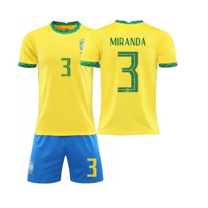 3S2021 nouveau maillot de l'équipe nationale de football du Brésil n°10 Maillot bleu de Neymar adulte enfants maison Jaune