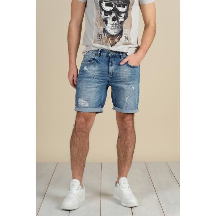 DEELUXE Short en jean coupe droite TOM Stone Used